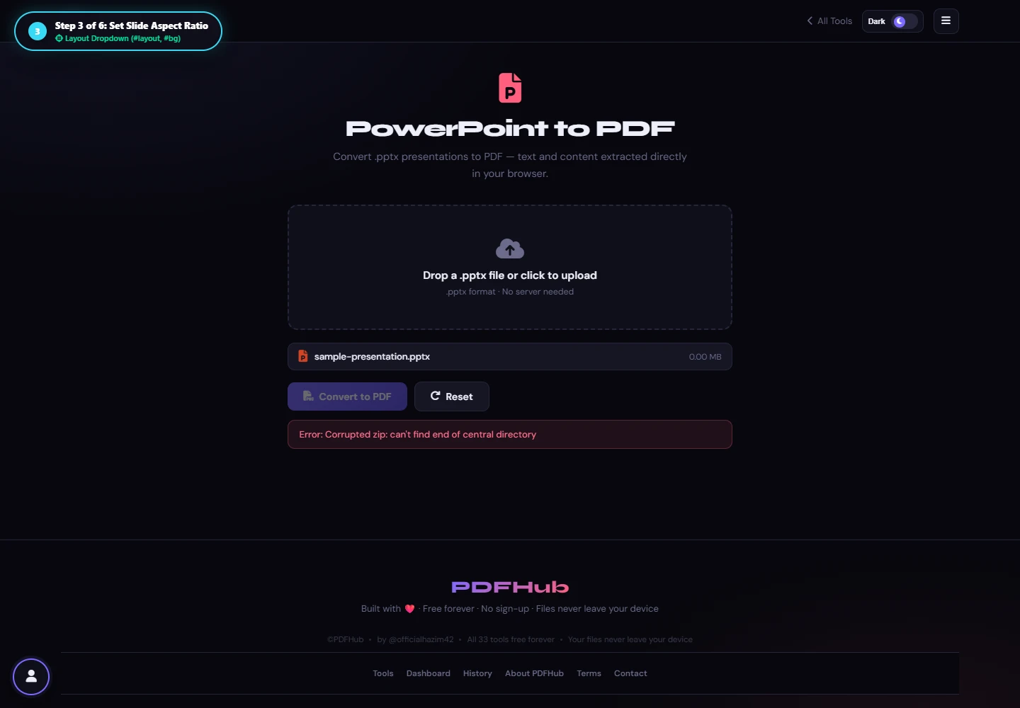 PowerPoint to PDF layout options