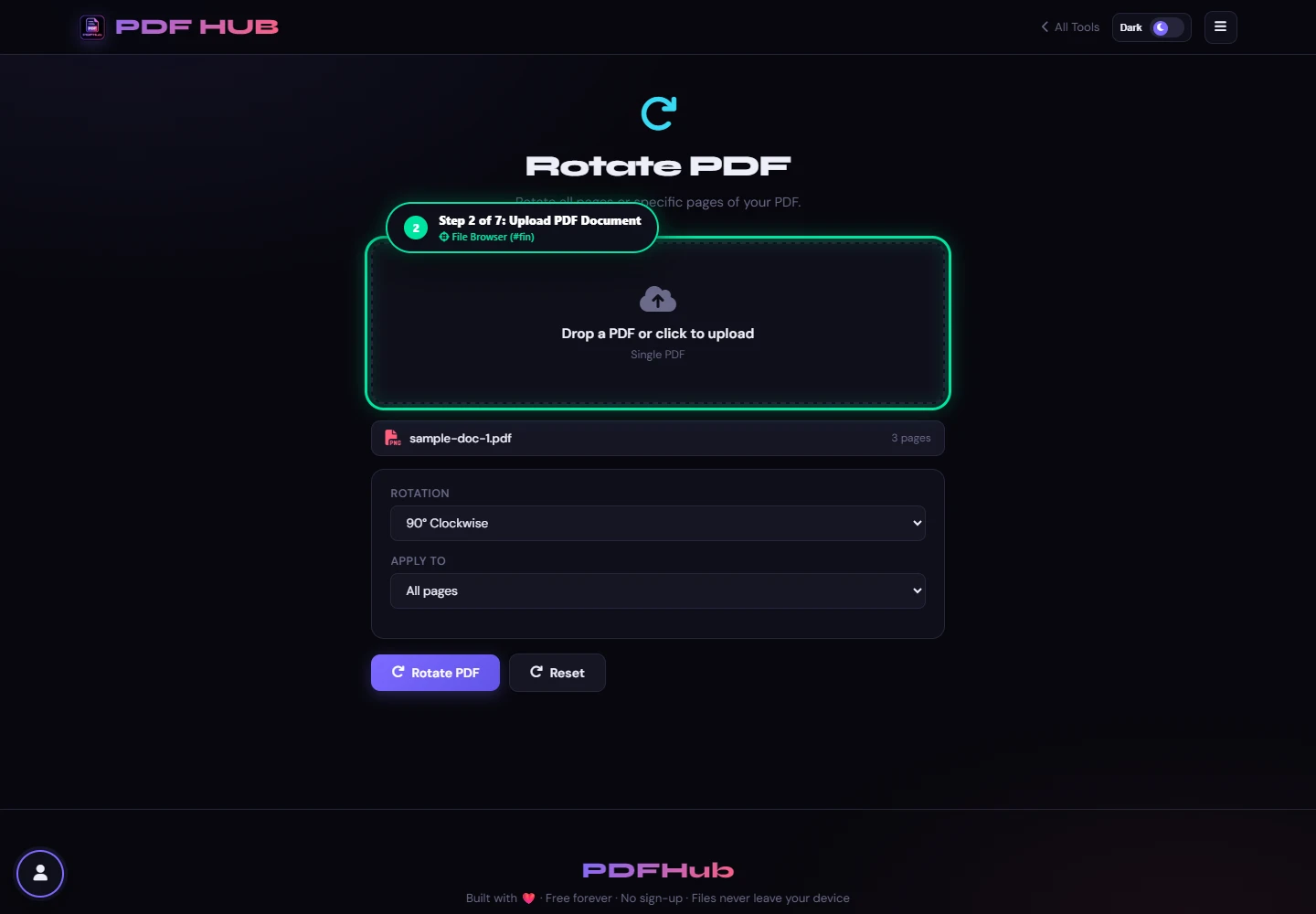 Rotate PDF file loaded
