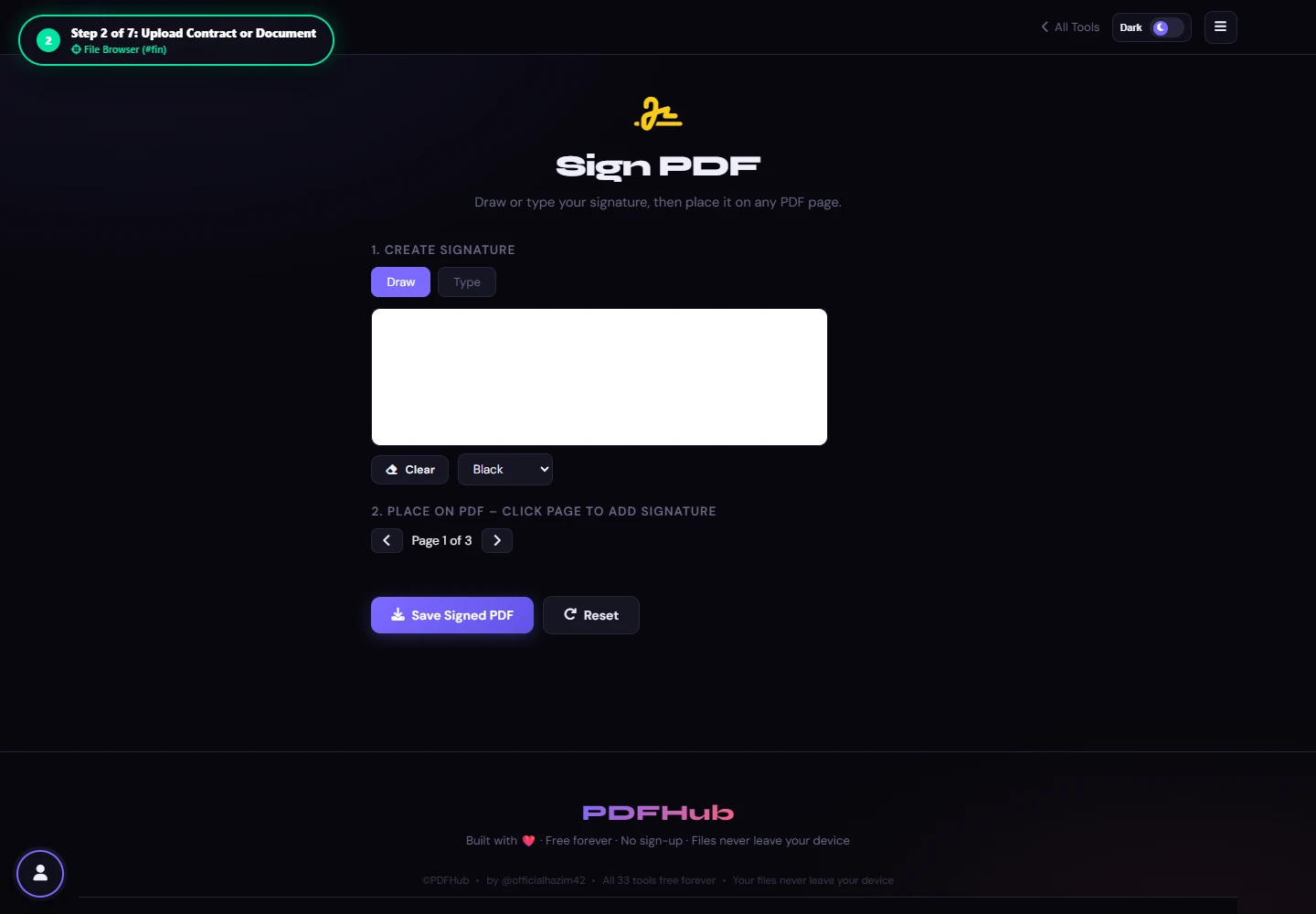 Sign PDF document loaded