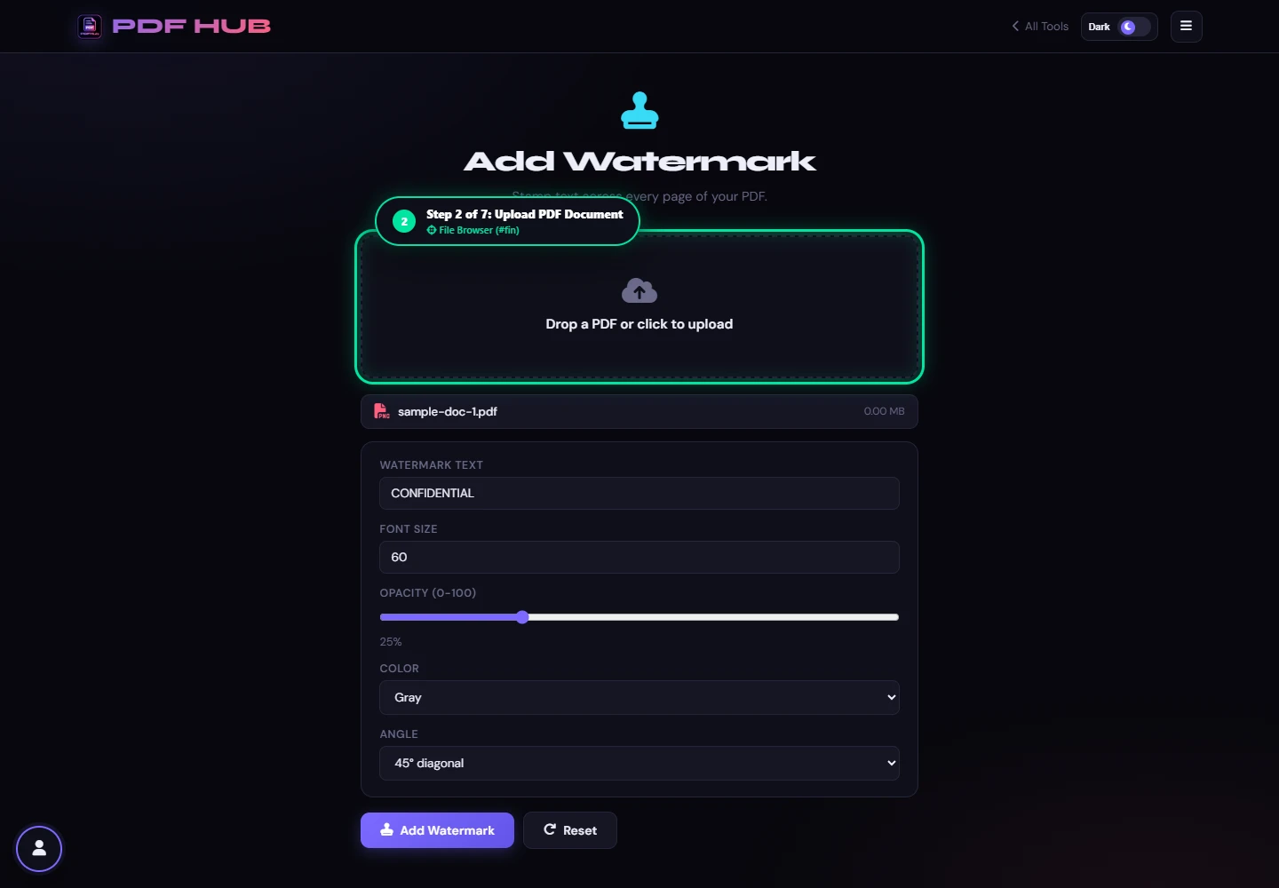 Add Watermark file uploaded